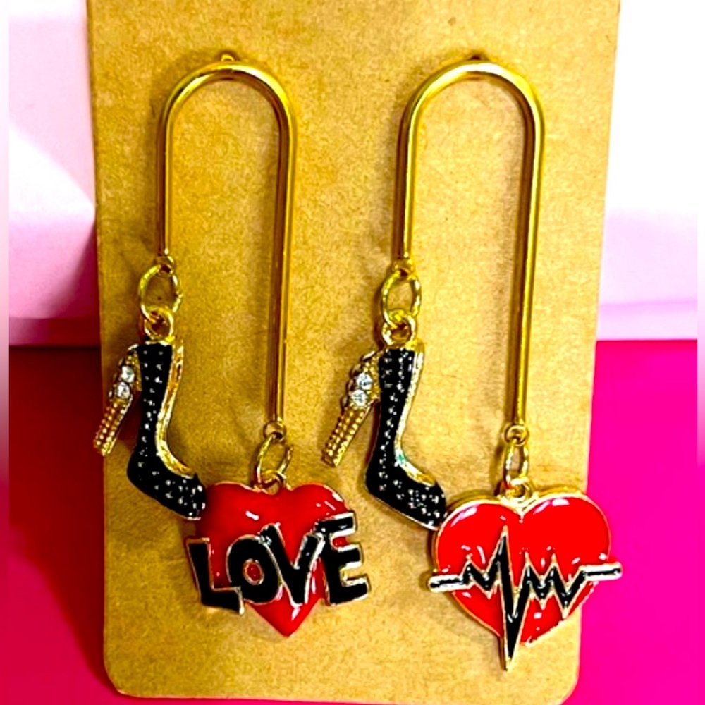 New Sexy High Heel & Heart Earrings